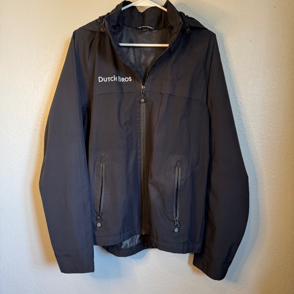 Port Authority Black Dutch Bros Reflective Waterproof Jacket